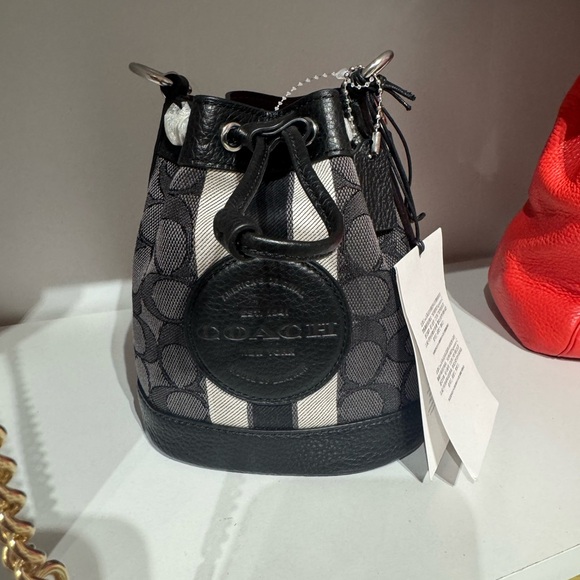 Coach Dempsey Black and Gray Bucket Bag - Picture 5 of 5